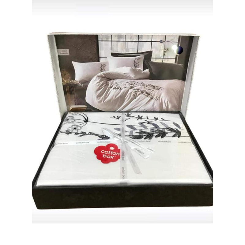 :  COTTON BOX 3D SATIN NICCI Bettbezug-Set 200x220 cm. 6-teiliges Set. Doppelbett-Bettbezug-Set aus 100 % Baumwollsatin