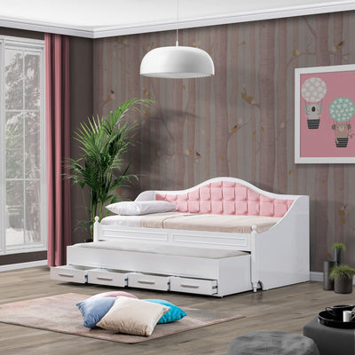 Kuffe Velvet Kinderbett / Sofa mit Stauraum + Liegefläche