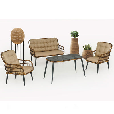 Capri Swing Porto Gartenmöbel Set mit Doppelsitz und mit Tisch