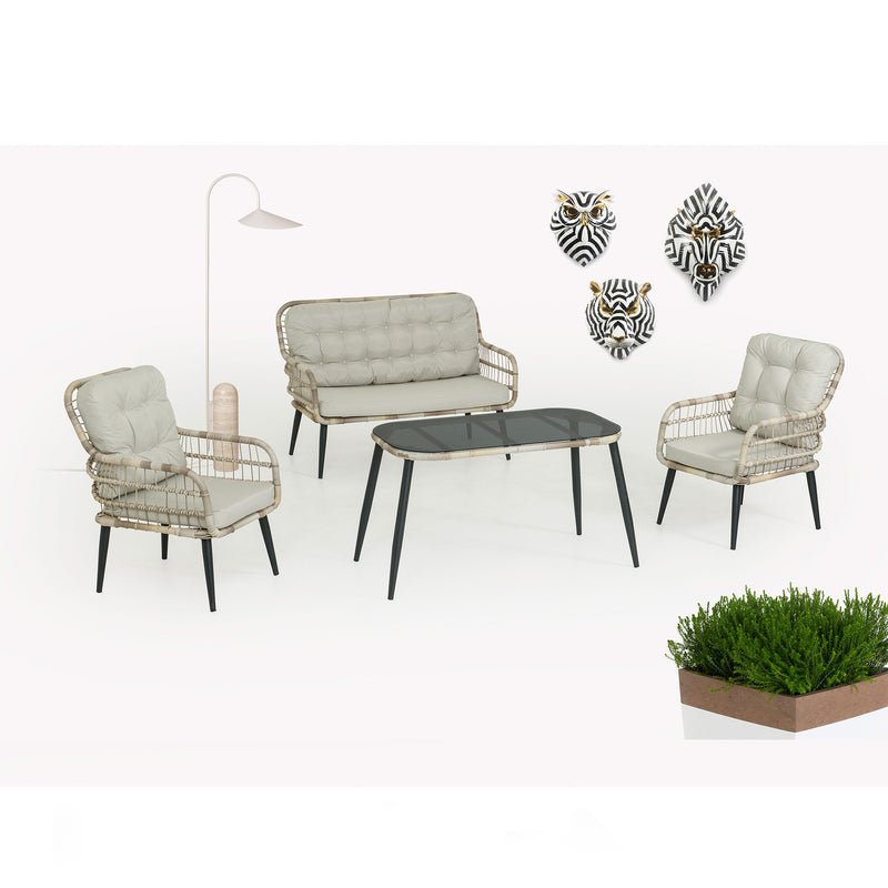 Capri Swing Porto Gartenmöbel Set mit Doppelsitz und mit Tisch