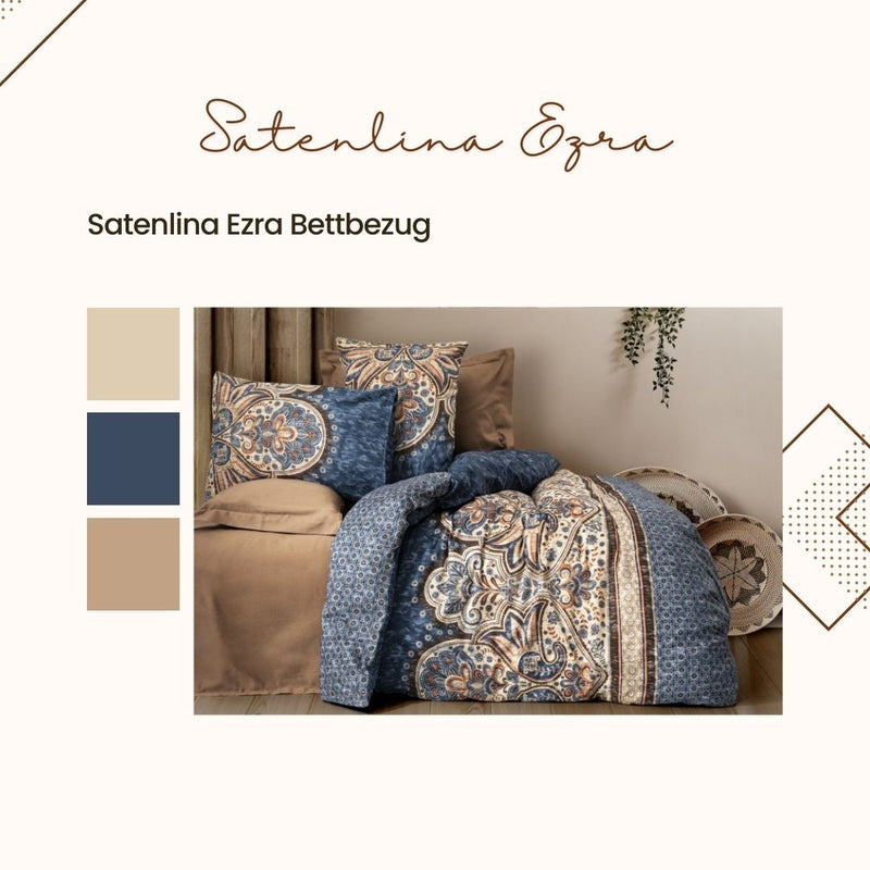 Cotton Box Bettwäsche Satenlina Ezra Bettwäsche 2 Person 4 teilig 200x220 cm %100 Baumwolle Bettbezug
