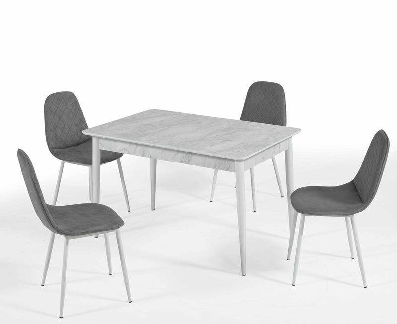 Kuffe Mattina Lungo Ausziehbar Esstisch Küchentisch Set mit 4 Stühlen 180x80cm