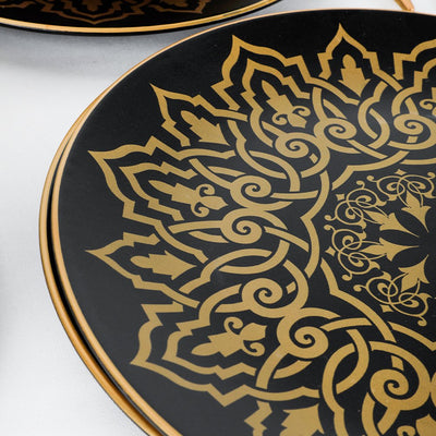 Keramika Topkapi Tellerset Kombiset 24 teilig 6 Personen matt schwarz